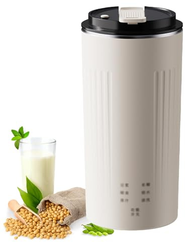 350ML Soymilk Machine, Portable Direct-Drink Soy Milk Maker with 6 Preset Programs, Integrated Design, One-Button Operation, Mini Breaking Bean for Office Handbags Camping Travel