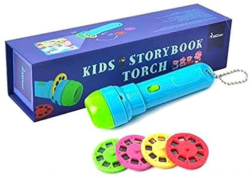OFKPO Projektor Taschenlampe,Kinder Geschichte Projektor mit 4 Märchen 32 Folien,Kinder Projektionslampe