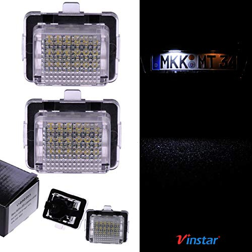VINSTAR LED Kennzeichenbeleuchtung E-geprüft CAN-Bus 18 LEDs je Modul 6000 Kelvin kompatibel mit W204 (alle passenden Modelle in der Produktbeschreibung!)