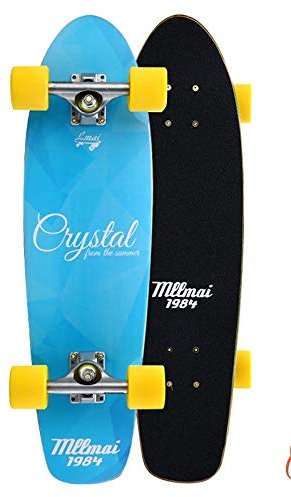 LMAI Skateboard Longboard aus Bambusholz, 68,6 cm, kristallblau