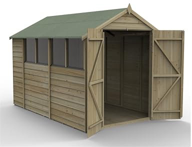 Forest Garden 4LIFE Apex Shed 6x10 - Double Door - 4 Window
