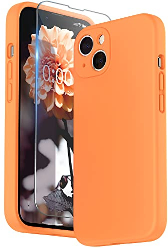SURPHY für iPhone 13 Hülle Silikon mit Displayschutzfolie | Case mit Kameraschutz Stoßfeste Handyhülle 6,1 mit Erhöhter Randschutz