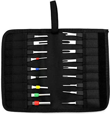 QWORK® Terminal Removal Tool Kit, 18 STK Apinwerkzeug KFZ Kabel Stecker Ausbau Werkzeug Reparaturentferner Set für die meisten Anschlussklemmen