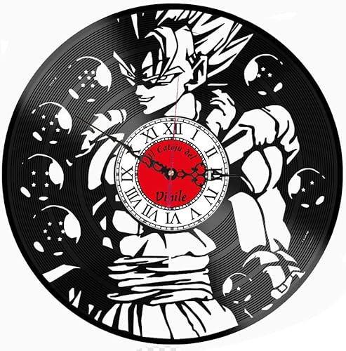 Orologio da Parete in Vinile anime – Design dragonball, Gogeta – Decorazione Murale per Cameretta e Sala Giochi – Idea Regalo Perfetto per Fan degli anime - Catoju