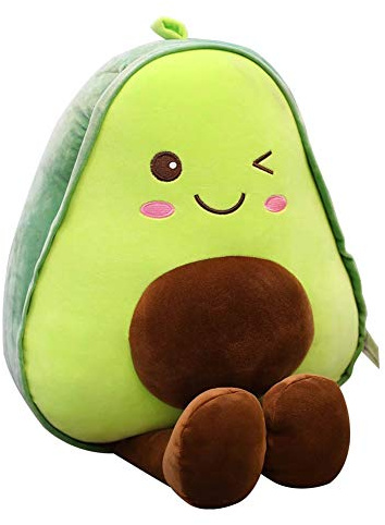 BYNYXI Avocado Plüschtier, 30cm weiche Avocado Plüschkissen Gefüllte Fruchtkissen Stofftiere Sofakissen Spielzeug Avocado Kissen Kuscheltier für Kinder Erwachsene Weihnachten Geburtstagsgeschenke