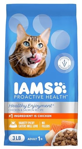 IAMS Healthy Enjoyment Dry Cat Food, Chicken & Salmon Recipe, 3 lb