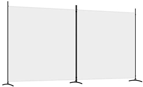 vidaXL Biombo Divisor de 2 Paneles Separador Decoración Habitación Dormitorio Oficina Pantalla Privacidad Pared Plegable de Tela Blanco