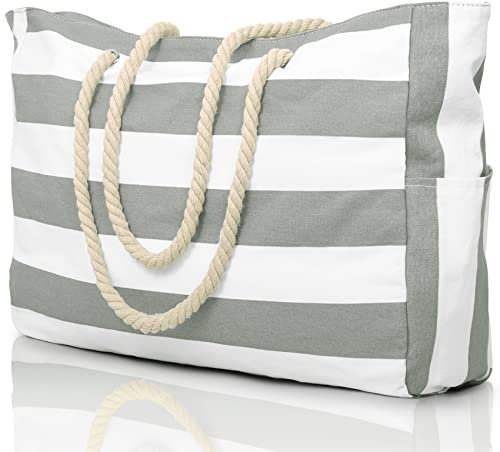 oscaurt Strandtasche Badetasche Wasserdicht mit Reißverschluss Schwimmbad Tasche, Grosse Einkaufstasche Faltbar Umhängetasche Tragetasche Shopping Bag Reisetasche