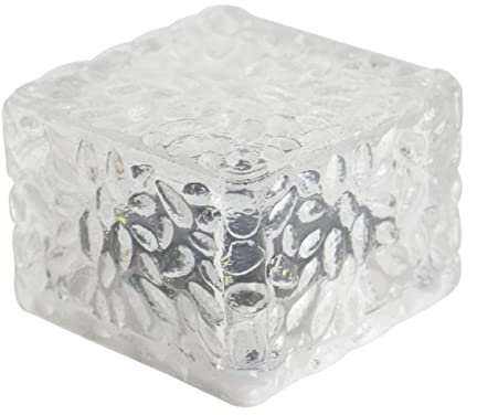 OSALADI 1stk Solar- -ziegel-licht Kristall Unterirdisches Licht Gartenleuchten Im Freien Landschaft Eiswürfel Licht Led-solar-bodenlicht Solarlampe Weiß Wasserdicht Glasbaustein Plastik