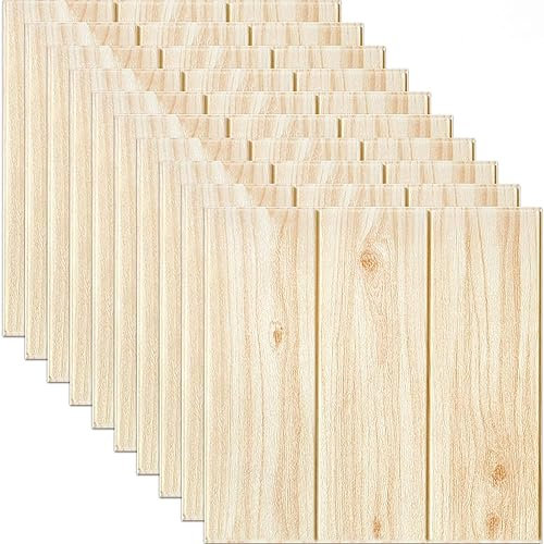 BBTISG 10 Piezas Paneles de Pared de Ladrillo, 350 x 350mm Papel Tapiz Autoadhesivo De Espuma Suave Para Sala De Estar, Dormitorio, Cocina (color madera)