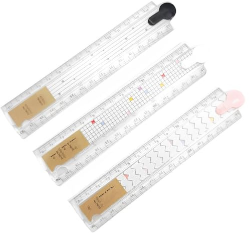 ZKSXOA 3 pcs Reglas Plegables de 30 cm, Regla Transparente para geométrica, para niños Escolares u Oficina, Regla Recta Plegable. Transparente y Flexible.