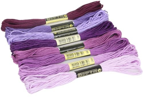 ulafbwur Stickgarn, Kreuzstich-Stickgarn, helle Farbe, Violett