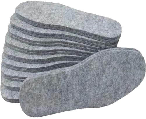Semelles intérieures Thermiques en Feutre de Laine épaisse 10 Paires Semelles intérieures Souples et Confortables Coussinets de Remplacement pour Bottes de Neige
