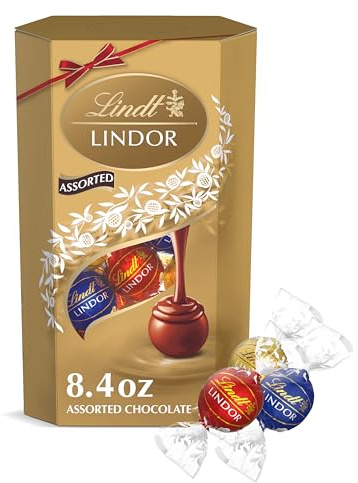 Lindt LINDOR Assorted Chocolate Candy Truffles Gift Box, 8.4 oz.