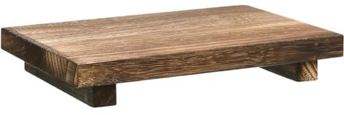 Lipfer Wood Riser Soap Stand Display Tray Wooden Sink Tray for Kitchen Bathroom Decor Plant Holder for Bottles Jewelry Candle