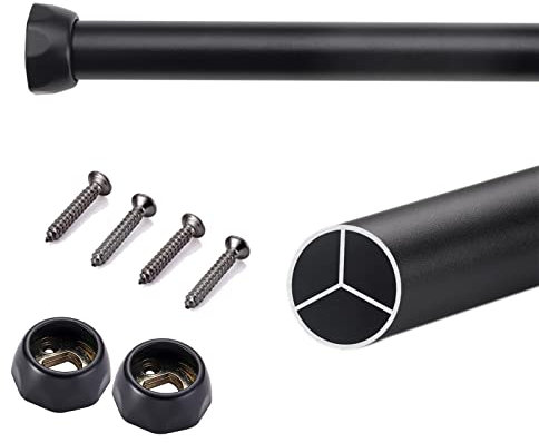 AILZCFX Runde Kleiderstange aus Metall zum Aufhängen für Schränke/Garderoben/Kleiderschrank, 1,8 mm Dickes Kleiderstangen-Regalsystem-Set, leicht zu schneiden und zu installieren, Wandmontage (Farbe