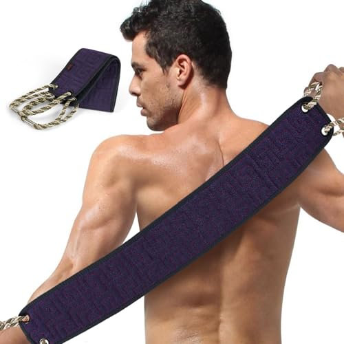 URAQT Scrubber per la Schiena, Spazzola Posteriore Doccia Massaggio Della Schiena, Scrubber Schiena Doccia Esfoliante Sul Retro, Migliora la Pelle, Unisex(Viola intenso)