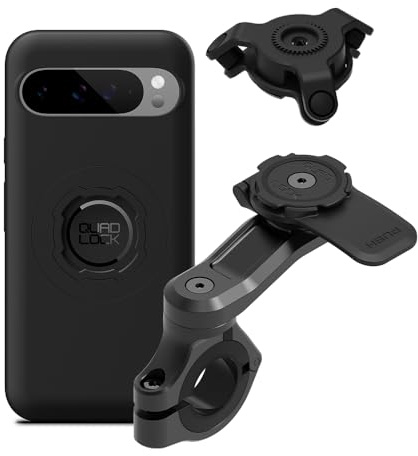 Quad Lock Telefonfäste för Motorcykelstyre PRO med Vibrationsdämpare och MAG-fodral för Pixel 9 Pro XL