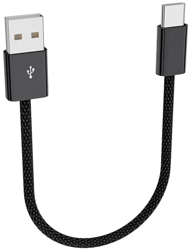 ACOCOBUY 30cm 3A Câble Tressé pour Carplay Charge pour iPhone 17 16 15 Noir | 18W Tressé Câble USB A vers USB C pour CarPlay/pour Android Auto,Charge Voiture Données pour Samsung S26 A16 A17/Pixel 9a 10a