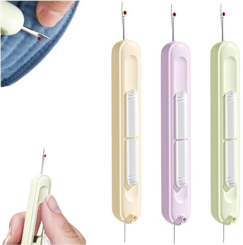 VVQWCY 2 in 1 Nadeleinfädler und Nahttrenner,3 Stück Nadel EinfädelhilfeNeedle Threaders for Hand Sewing, Einfädelhilfe für Nadelöhr Hand,Einziehbaresabnehmbares Nadeleinfädelwerkzeug