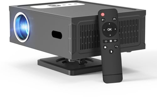 Smart Beamer Full HD 1080P Unterstützt 4K, Projektor 4K mit WiFi 6 BT 5.0 und 360° Abnehmbarer Ständer,Mini Beamer 4K mit Unterstützt Auto Horizontal Trapezoid Correction und Remote Focus