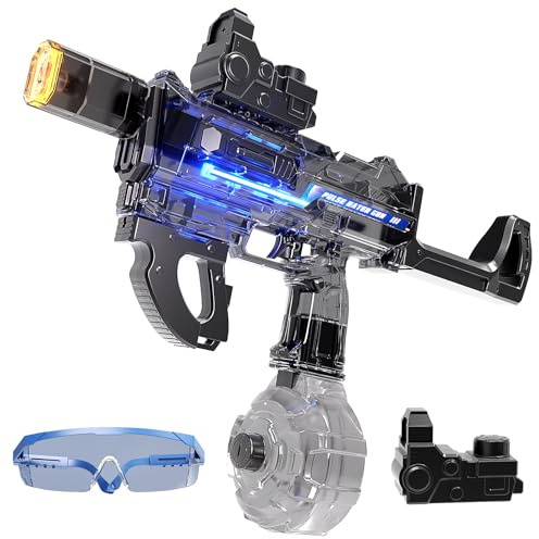 AIQI Elektrische Wasserpistole für Erwachsene und Kinder, 9-13M Großer Reichweite Wasserpistole Spielzeug, Automatische Spritzpistolen mit Licht für Sommerpool, Outdoor Water Gun Schießspiel- Schwarz