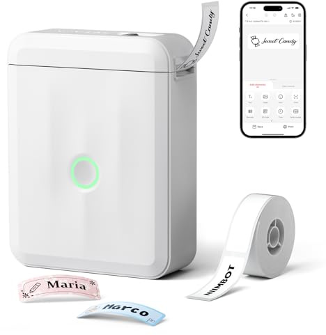NIIMBOT D110 Mini etiquetadora con Etiquetas, Impresora de Etiquetas Bluetooth, aplicación versátil con más de 60 Caracteres y más de 1000 Iconos, para organizar el hogar, la Cocina, la Escuela y la
