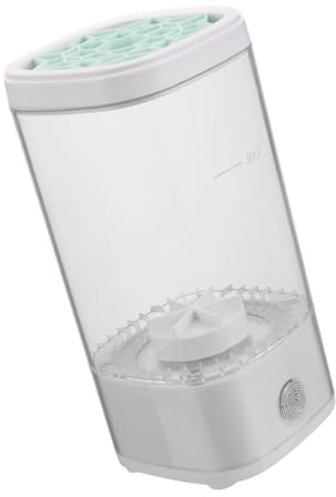 Ipetboom Nettoyeur Fonction de Nettoyage Automatique de Pinceaux Électrique de Maquillage et Blanc Rangement Intégré pour Plastique Acrylique Éponges et Poudre Compacte