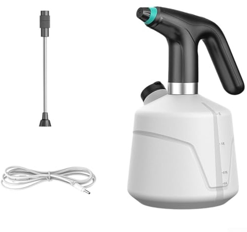 Bottiglia spray elettrica da 2 l, spruzzatore automatico con batteria ricaricabile, annaffiatoio portatile per piante da giardinaggio, irrigazione del prato e (nero)
