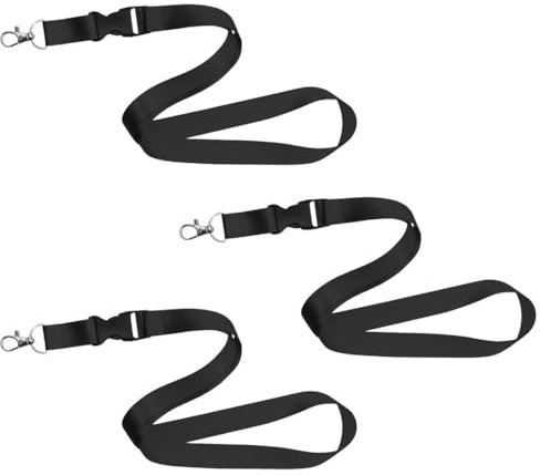 JYNXOR 3 Piezas Cuelga Llaves Negro, Lanyard Con Clip de Metal, Cordones de Insignia Para Cuello, Cuelga Llaves Cuello, Cinta Para Identificación, Empleados, Estudiantes