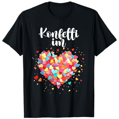 Konfetti im Herzen Lustiges Karneval Kostüm Damen Herren T-Shirt