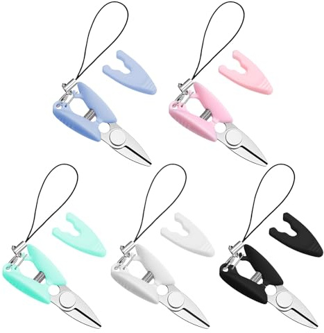 Tyqour 5 Pack Mini Scissors Travel Scissors Small Scissors with Cover for Sewing, Paper Cutting, Crafts, and Yarn, Assorted Colors