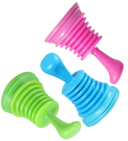 FONDOTIN Pulisci Tubature Sturalavandini per Lavello, 3 Pezzi in Pvc, Impugnatura Comoda e Design Semplice, per Cucina, Hotel e Ufficio Colore Casuale | Uso Pratico, Impugnatura Comoda, Design Semplice, Adatto per Casa e Ufficio Colore Casuale