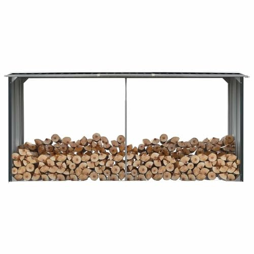 Générique Abri de Stockage à Bois Acier galvanisé 330x92x153cm Anthracite,Maison & Jardin,Accessoires pour cheminées & poêles à Bois,Accessoires pour Range-bûches & Porte-bûches,47088