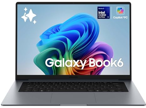 Samsung Galaxy Book6 (16, Ultra 5 325, 16GB), Copilot+PC, Processore lntel Core Ultra 5 325, 256GB, Batteria Lunga Durata, Portatile, Design Sottile, Display IPS, Galaxy AI, Gray [ver. Italiana]