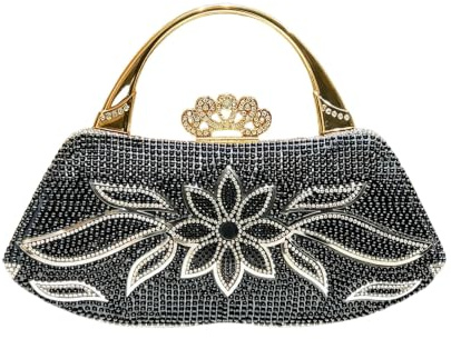 LY&SQ Sac à Main Soirée Strass pour Femmes Modèle 2026, Sac Bandoulière Élégant pour Cocktails, Dîners et Mariages(Noir)