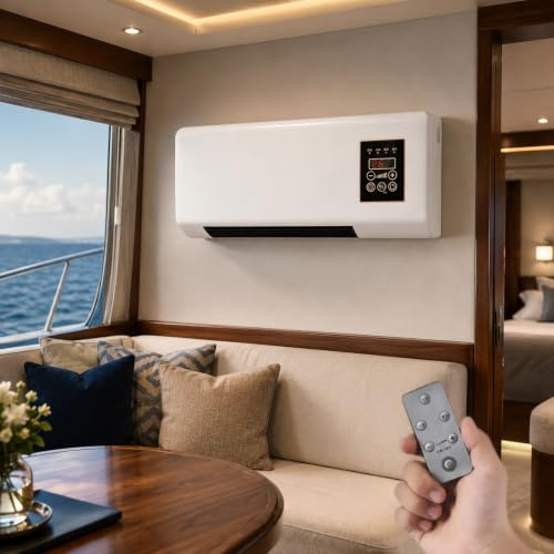 Aire Acondicionado Sin Unidad Exterior de Pared, con Funciones de Refrigeración y Calefacción, Mando a Distancia y Temporizador, para Dormitorios, Garajes Enchufe UE 220 V