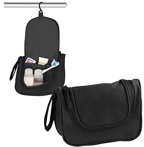 PEARL Kulturbeutel mit Haken zum Aufhängen, 3 Innenfächer, 2 Liter Volumen