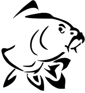 Fisch Aufkleber als Autoaufkleber oder Wandtattoo Aufkleber in 17cm oder 20cm Größe, Fisch Fishing Angeln Sport Aufkleber (232/11) (schwarz Glanz, 20x23cm)