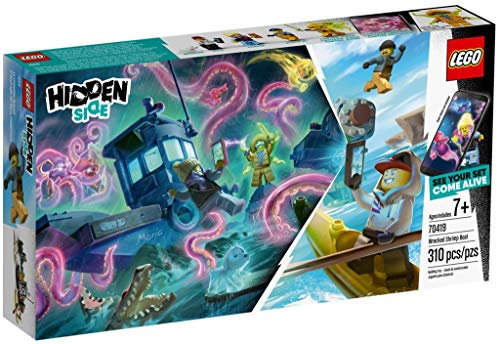 LEGO Hidden Side 70419 Wrecked Shrimp Boat Building Set, AR Games app, Toys for 7 Years Old Boys and Girls, Interactive Augmented Reality Ghost Playset with 4 minifigures