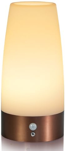 Betus Motion Sensor Night Light, Battery Operated Lamp with 2 Sensored Modes - Retro Bedside Table Desk Lamp with Soft Ambient Light for Bedroom, Living Room, Kitchen Kids Room