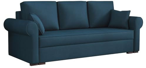 Schlafsofa Olimpia, Bettsofa mit abgerundete Armlehnen, Sofa mit Bettkasten und Schlaffunktion, Schlafcouch, Couchgarnitur, Sofagarnitur, Wohnlandschaft, Beste Qualität (Mono 241)