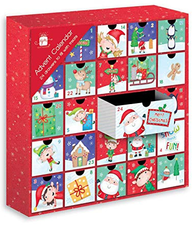 Giftmaker Collection Christmas Advent Calendar with 24 Drawers - Add your own Treats