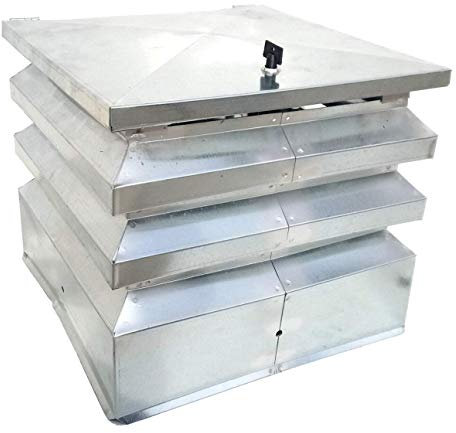 Comignolo antivento antipioggia quadrato zincato 6/10 x camino e canna fumaria (27 x 27)