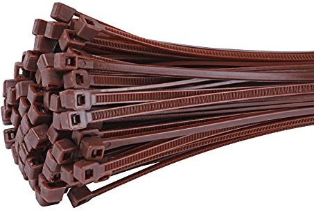 Fix&Easy Kabelbinder 2,5x200mm braun 150 Stück UV- und Wetterbeständig Set für Garten Weidezaunmatte Weidengeflecht Zaunfeld Doppelstabmatten Zaun Sichtschutz Windschutz Schattiernetz