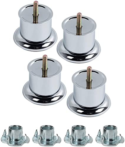 Alanna Jones 4 x Chrome Furniture Sofa Legs Worktop Couch TV Desk Replacement Base Feet Height 50mm (4)