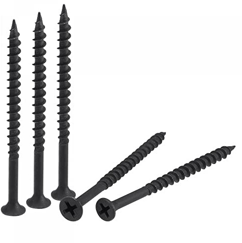 sourcing map #8 x 2 3/4-Inch Wood Screws Phillips Flat Head Carbon Steel Self Tapping Screws Black 25pcs