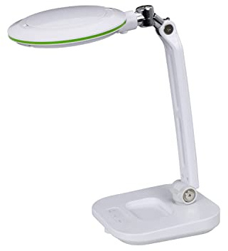 Lumeno Lambda S Tischlupenleuchte mit 3 Dioptrien stufenlos dimmbar LED Lupenlampe Schreibtischlampe mit Lupe ideal als Leselampe zum Basteln für Werkstatt Arbeit Haushalt