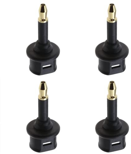 JIEDALIN 4PCS 3.5mm Mini Toslink Adapter Digital Fiber Optic Toslink to 3.5mm Jack Mini Optical Fiber Audio Adapter for Audio Computers Speakers DVDs Players