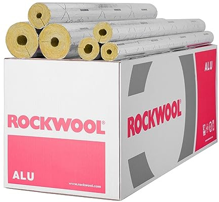 ROCKWOOL Steinwolle Rohrisolierung 15x20mm/24m WLG 0,035 versch. Größen | Alukaschierte Steinwolle-Rohrschale, formstabil, wasserabweisend, A2 und bis 250 °C temperaturbeständig.